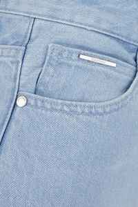 Venta caliente diseñador azul claro pantalones vaqueros de pierna ancha Etiqueta de logotipo bordado en la cintura trasera - Product Image 3