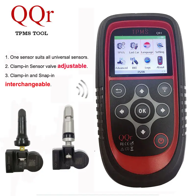 Atualização gratuita Q01 TPMS Reaprender Ferramenta + Dajin do Sensor Sensor de TPMS Ferramenta de Scanner de Diagnóstico Com QQr (Q01 + 4 sensores)