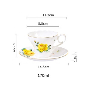 Tasses et soucoupes en porcelaine fine de luxe européennes les plus vendues - Product Image 6