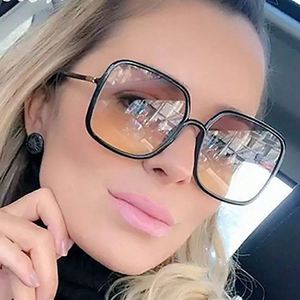 Nouveautés 2020, lunettes de soleil vintage personnalisées pour hommes et femmes, verres dégradés, UV400, lunettes de soleil carrées surdimensionnées - Product Image 1