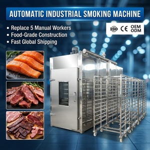 Machine à fumer polyvalente pour viande, saucisses, poisson et viande séchée, en acier inoxydable SUS304, certifiée CE, four de fumage industriel automatique - Product Image 1
