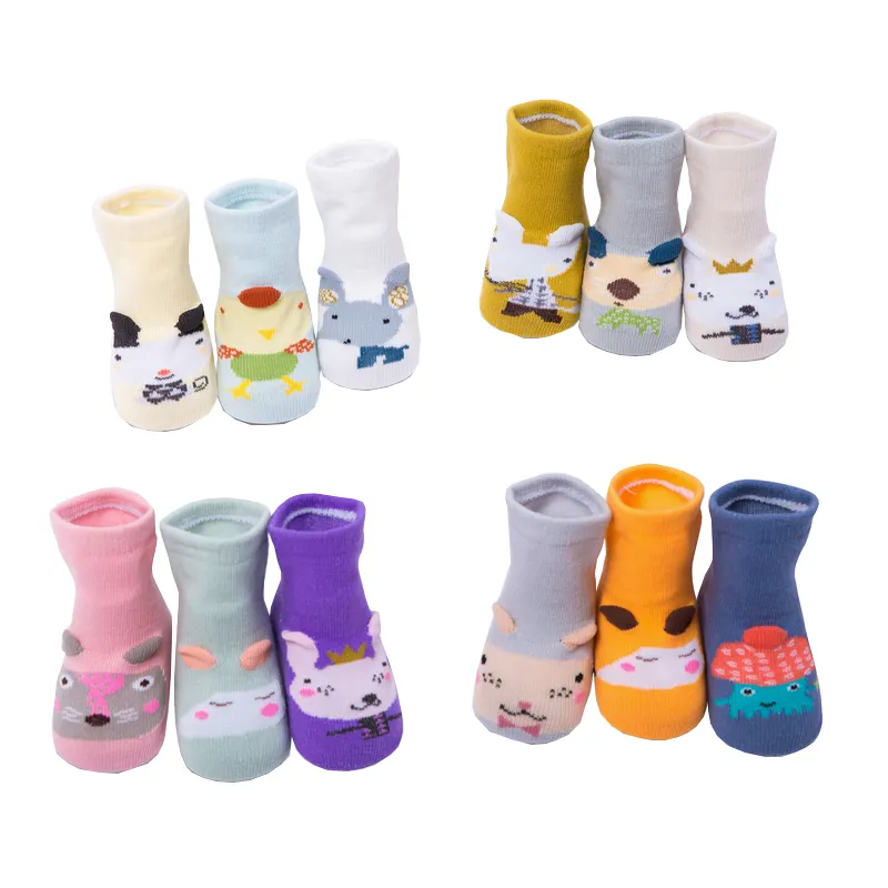 Design personnalisé mignon de bande dessinée enfants en vrac chaussettes droite coton chaussettes faire votre propre chaussettes