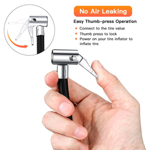 Adaptateur flexible de tuyau de gonfleur de <span class=keywords><strong>pneu</strong></span> avec mandrin à air verrouillable, extension de valve <span class=keywords><strong>Schrader</strong></span> à clipser pour pompe à vélo de moto de voiture - Product Image 2
