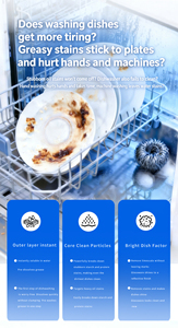 Tablettes pour lave-vaisselle sans parfum et transparentes, à base d'enzymes, pour éliminer les taches et les résidus - Product Image 6