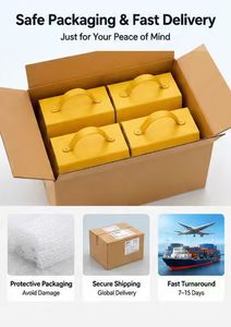Caja de Regalo Personalizada con Patrón, Cierre de Solapa Amarilla, Cartón Resistente, Asa Cómoda para Regalos Infantiles, Caja de Regalo con Asa - Product Image 6