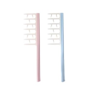 Peine de dientes anchos para mujer, para cabello largo, que da volumen, anti-enredos, para uso doméstico, de plástico rosa y azul claro. - Product Image 4