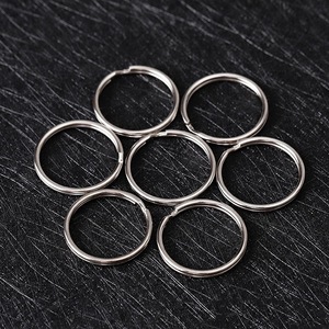 Double Ring Key Ring <b>Metal</b> Round White Nickel For <b>Bracelet</b> Making Jewelry Findings - Product Image 3