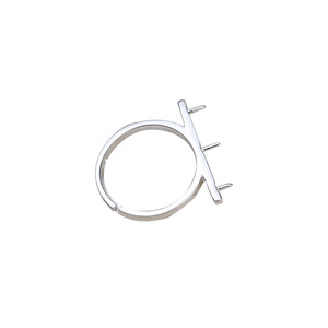 Bague en argent S925 pour femmes, 3 perles, bouche ouverte, multi-perles, réglable, DIY, perle, 8-9, porte-bague, tendance, incrustation 167 - Product Image 5