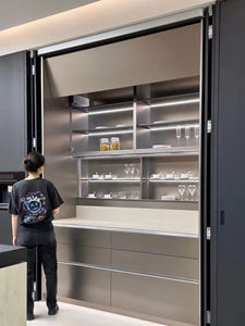 ตู้เก็บของแบบซ่อนพร้อมตู้ไวน์ในตัว ไฟ LED ชั้นวางของ และลิ้นชักเก็บของ - Product Image 5