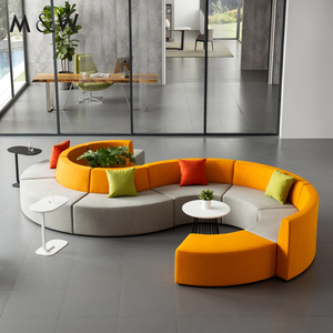 M & W Gratis Combinatie Oneindig Verlengde S-Vormige Stof Gebogen Kantoor Receptie Lobby Bankstel Ontwerp - Product Image 6
