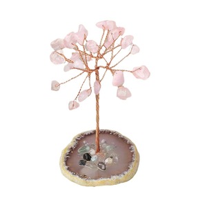 Natural Agate Base <b>Crystal</b> <b>Tree</b> With Copper Wire Handmade Home Decoration - Product Image 5