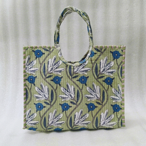 Sac Jhola indien matelassé, grand sac fourre-tout en coton matelassé, sac de shopping imprimé - Product Image 1