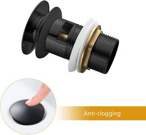 Válvula de drenaje para <span class=keywords><strong>lavabo</strong></span> negro mate Acero inoxidable Anti-obstrucción Click Pop up - Product Image 2