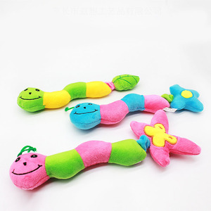 Jouet à mâcher pour chien en peluche de haute qualité, <span class=keywords><strong>Danny</strong></span> Pet Caterpillar, qui couine, vert/bleu/rose, 28*6cm, écologique, prix de gros en Chine - Product Image 2