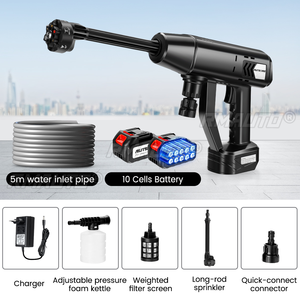 100BAR 6-in-1 30000mAh 500W Cordless <b>Car</b> <b>Washer</b> 10 Cells Battery Spray Water Gun 0/1/2 Battery Washing Cleaning Machine - Product Image 3