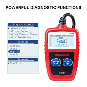 Lecteur de code OBDII rouge pour véhicule, <span class=keywords><strong>outil</strong></span> de diagnostic automobile, écran LED, garantie 1 an, analyse du moteur de voiture, certifié CE MS309 - Product Image 1