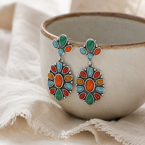 Orecchini pendenti multicolori da donna, stile bohémien vintage, accessori per l'uso quotidiano - Product Image 6