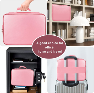 ロック付き耐火ドキュメントバッグ多層ポータブルファイリングホームオフィス旅行重要なファイルオーガナイザー安全な収納バッグ - Product Image 4