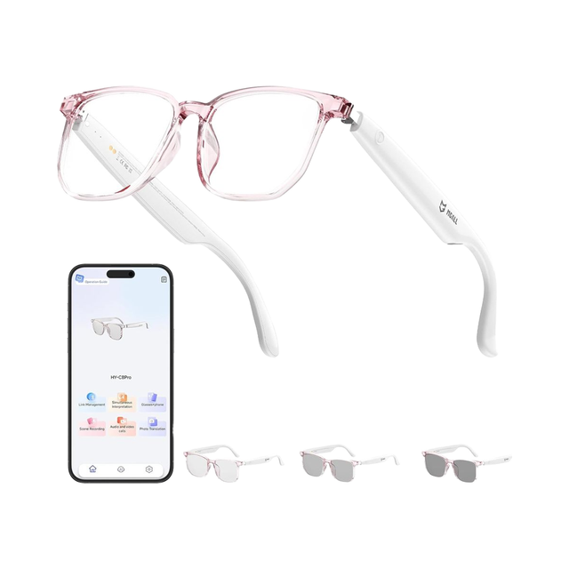 AI Smart Glasses Photochromic Lenses 144 Language Translation 6.0 Polarized Sunglasses UV Protection IPX-5 for 1080p Video