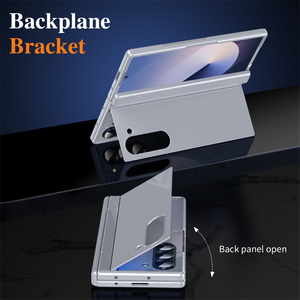 Chiusura a cerniera laccata lucida custodia per cavalletto rigido per Samsung Galaxy Z piega 6 5/piega 3 4 con vetro temperato - Product Image 2