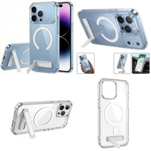 Coque magnétique transparente fine avec support pliable et <span class=keywords><strong>protection</strong></span> intégrale pour <span class=keywords><strong>iPhone</strong></span> 17 Pro Max 16 15 Plus 14 13 12 mini 11 – Meilleure vente - Product Image 1