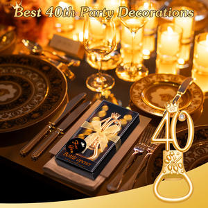 Nouvel <span class=keywords><strong>anniversaire</strong></span> décoration cadeaux doré 40 ans ouvre-bouteille pour <span class=keywords><strong>40e</strong></span> <span class=keywords><strong>anniversaire</strong></span> <span class=keywords><strong>mariage</strong></span> <span class=keywords><strong>anniversaire</strong></span> fête fournitures - Product Image 5