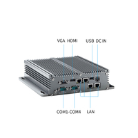 MINI PC D525 sin ventilador Computadora integrada industrial 4LAN 6COM 4 * RS485 o 3 * RS422 4USB PC Soporte XP OS