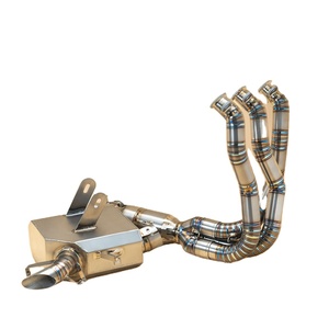 <span class=keywords><strong>Pour</strong></span> Triumph 660, échappement complet en alliage de titane bleu/or/polissage miroir, aspect d'origine - Product Image 1