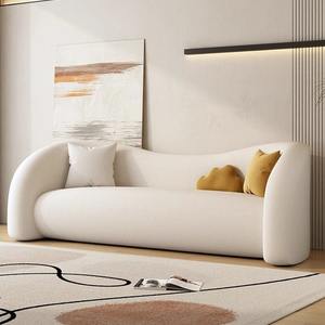 Sofá Curvo Semicircular con Relleno de Espuma y Tapizado en Tela, Diseño para Sala de Estar y Dormitorio - Product Image 4