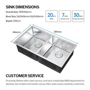 Fregaderos de cocina de doble cuenco para verduras de acero inoxidable 201