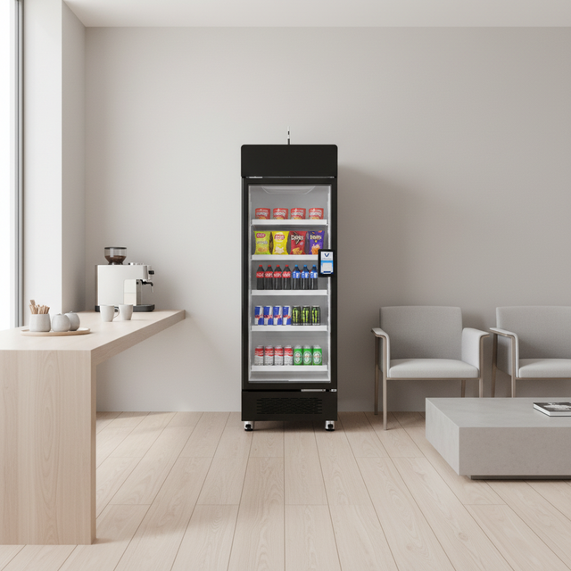 AFEN 24/7 AI Smart Refrigerated Cooler Fresh Food & Snack Drinks Vending Machine New-Tech Support Pax Card Payment with Monitor