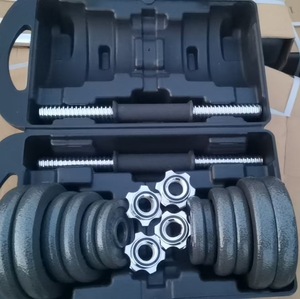 Ensemble <span class=keywords><strong>d</strong></span>'<span class=keywords><strong>haltères</strong></span> et de barres réglables peints, 15-55 kg, noirs, avec plaques de poids et boîte en plastique, pour l'entraînement de force - Product Image 4
