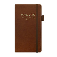 Agenda hebdomadaire personnalisable 2027, format A6 A7, format poche, agenda mensuel avec porte-stylo