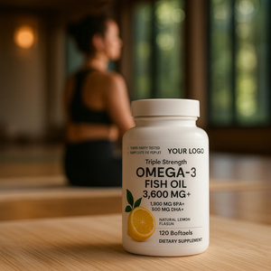 Huile de poisson Oméga <span class=keywords><strong>3</strong></span> 3600mg, riche en EPA et DHA, pour le soutien des articulations et la récupération musculaire, 120 gélules molles au citron, sans OGM, GMP - Product Image 5