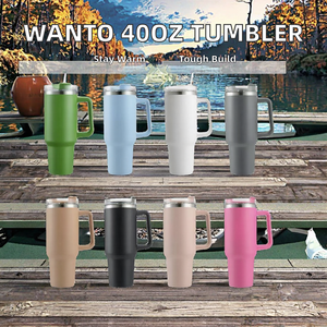 Wanto 40oz Leakproof Stainless Steel Vacuum Insulated Tumbler Cup with Straw and Handle <b>Hot</b> Selling Ready to Ship - Product Image 2
