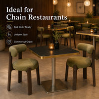 Juego de Comedor Moderno para Restaurante con Cubierta de Piedra Sinterizada y Estructura de Grado Comercial - Asientos de Lujo para Cafetería, Hotel, Bistro