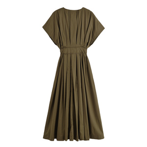 Abbigliamento <span class=keywords><strong>donna</strong></span> MYST & ZA 2025 estate nuovo elegante plissettato a tracolla con scollo a V a maniche corte abito <span class=keywords><strong>Midi</strong></span> 2965260 - Product Image 6