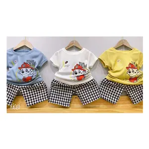 SPOT GOODS KZ101 wholesale 2-3 years high quality cotton carton baby boys clothes summer clothing sets