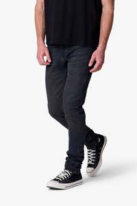 Jeans en denim pour homme de haute qualité, coupe skinny, marque AM Street, lavage noir, taille mi-haute, style hip-hop, respirant, streetwear, Y2K, OEM ODM - Product Image 3