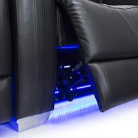 Muebles Geeksofa, sofá reclinable de cine en casa eléctrico de cuero moderno con portavasos y luz LED