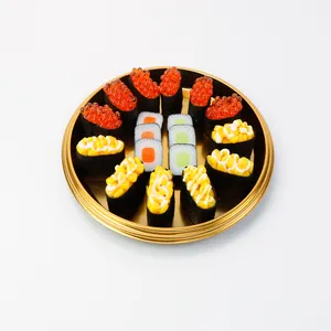 Di plastica rotondo vassoio di sushi lunch box pp contenitore di plastica per alimenti sushi scatola di imballaggio di stoccaggio contenitore di alimento