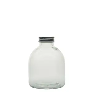 Glass-Juice-Bottle Clear Transparent Empty Beverage Juice Drinking Bottles For 200ml 350ml 500ml