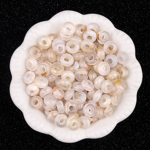Perles de calcul rondes en pierre naturelle à grand trou, Agate indienne, Jade <span class=keywords><strong>jaune</strong></span>, Turquoise pour la fabrication de bijoux, fournitures de kit - Product Image 6