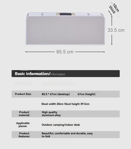 <span class=keywords><strong>Set</strong></span> Moderno di Tavolo e Panche Pieghevoli in Alluminio per 4 Persone, Arredamento Portatile per Campeggio e Picnic all'Aperto - Product Image 4