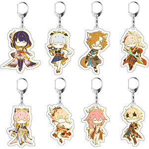 Llaveros Acrílicos de 5.5cm, 63 Colores, Ámbar, Kaeya, Alberch, Barbara, para los Fanáticos de Genshin Impact, como Regalo - Product Image 2