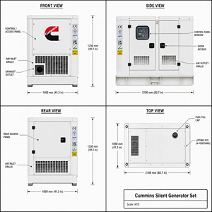 Générateur diesel triphasé Cummins Baudouin Weichai Perkins Steyr 200 kW 250 kW 250 kVA pour usage industriel/hôtelier/agricole, type silencieux - Product Image 5