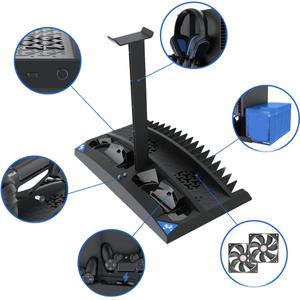 Ventilador de refrigeración soporte vertical controlador base de carga estante de almacenamiento para <span class=keywords><strong>PS4</strong></span> Pro Slim consola estación de carga soporte - Product Image 5