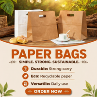 Sac en papier kraft découpé sur mesure avec logo personnalisé, écologique, 120 g/m², robuste, fond carré, pour pizza/sushi à emporter, pour boulangerie et commerce de détail