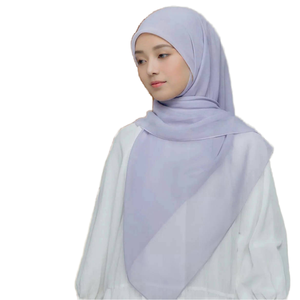 Venta al por mayor <span class=keywords><strong>de</strong></span> alta calidad Capital Borong Tudung Bawal Premium algodón gasa Popular Color sólido mujeres Musulman islámico llano Hijab - Product Image 1