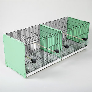 Cages à canaris en fil métallique blanc empilables et pliables, faites à la main, emballage en carton pour oiseaux amoureux - Product Image 3